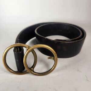 ISAIAH KINCAID Belt Size 30 Black Leather Vintage Made USA Boho Artsy